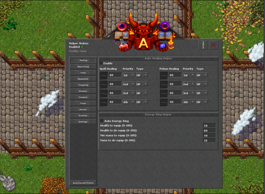 Interface do Amon Helper